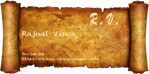 Rajnai Vince névjegykártya